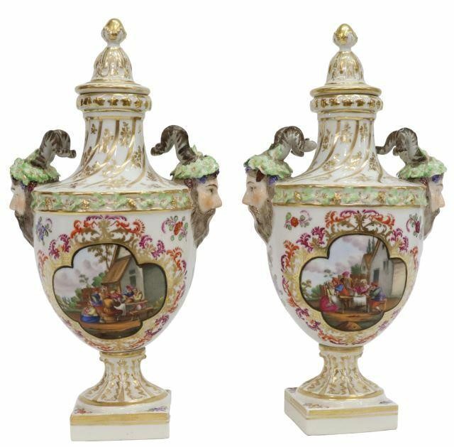 (2) WOLFSOHN DRESDEN PORCELAIN