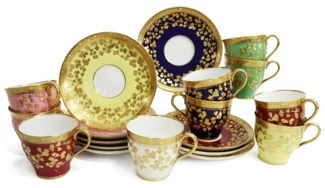 (19) ENGLISH MINTON PARCEL GILT DEMITASSE