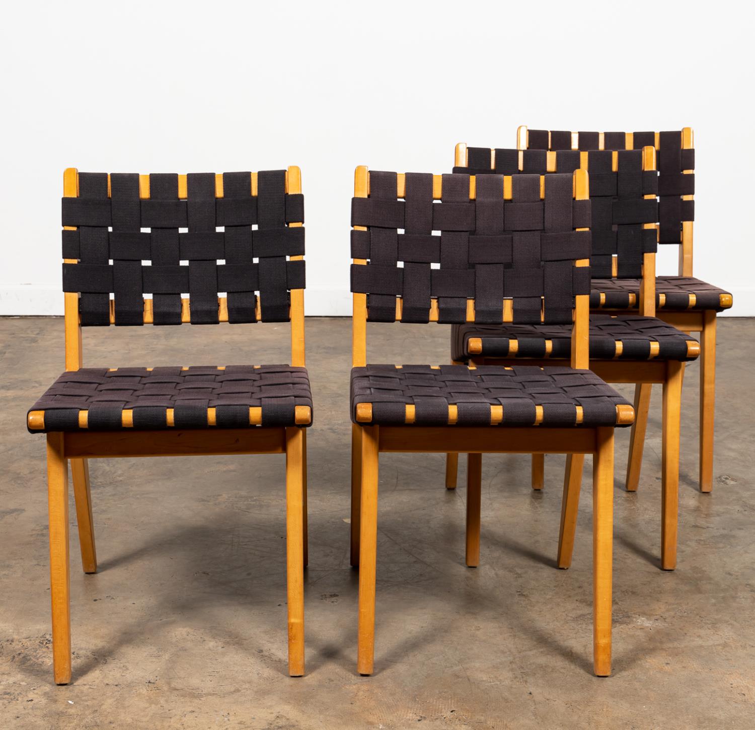 4 JENS RISOM FOR KNOLL BIRCH CHAIRS,