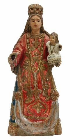 CARVED PAINTED SANTO MADONNA 35ac0c