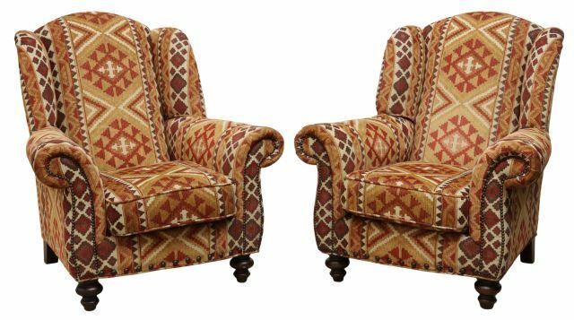  2 SOUTHWEST STYLE UPHOLSTERED 35ac18