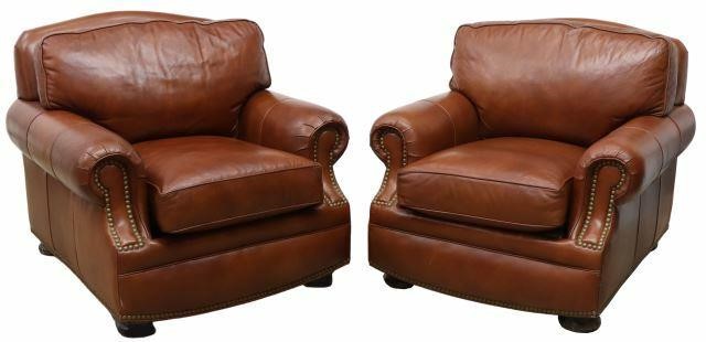  2 HANCOCK MOORE LEATHER UPHOLSTERED 35ac3b