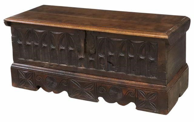 FRENCH GOTHIC REVIVAL CARVED WALNUT