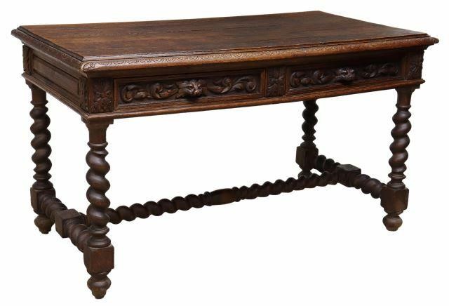 FRENCH HENRI II STYLE CARVED OAK