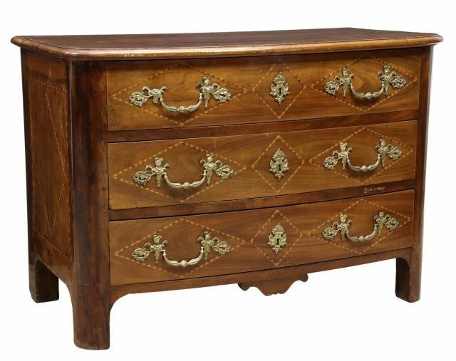 FRENCH LOUIS XIV STYLE INLAID THREE-DRAWER