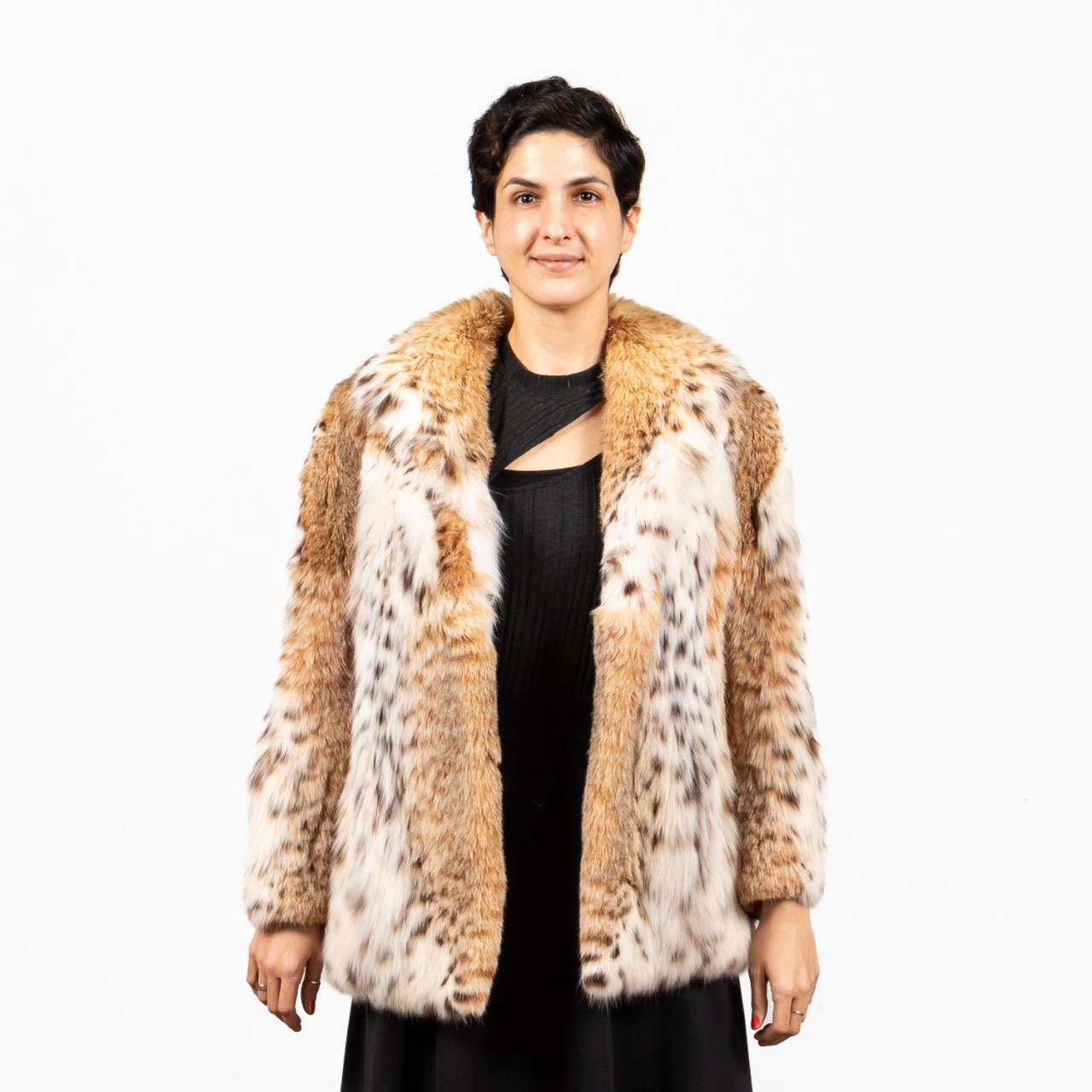 LADIES LYNX AND COYOTE FUR COAT 35acab