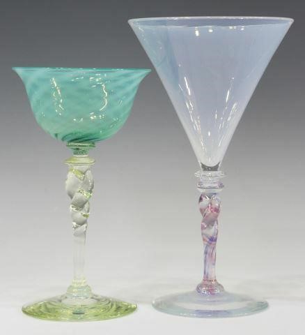  2 CARDER STEUBEN ART GLASS TWIST 35acc3