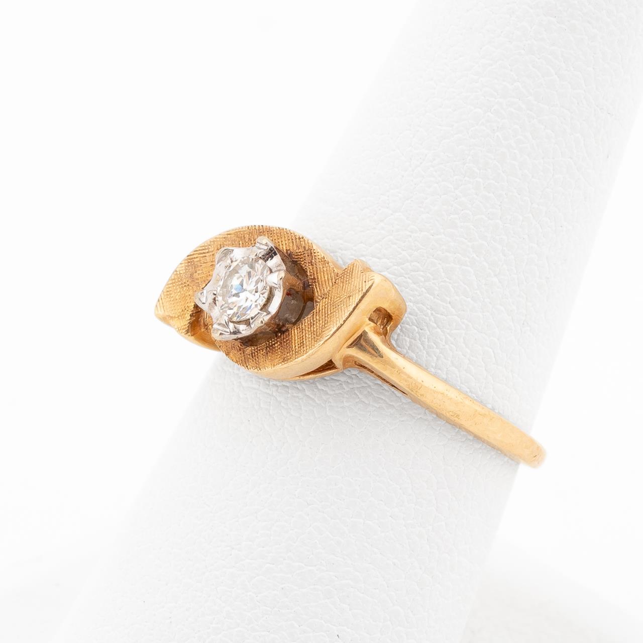 1970S EUROPEAN CUT DIAMOND & 14K