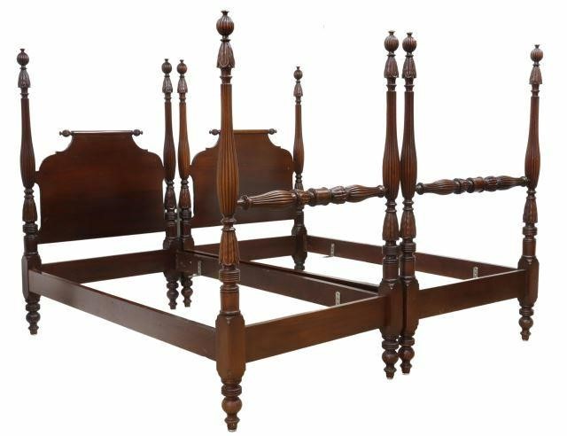 (2) FEDERAL STYLE MAHOGANY TWIN FOUR-POSTER