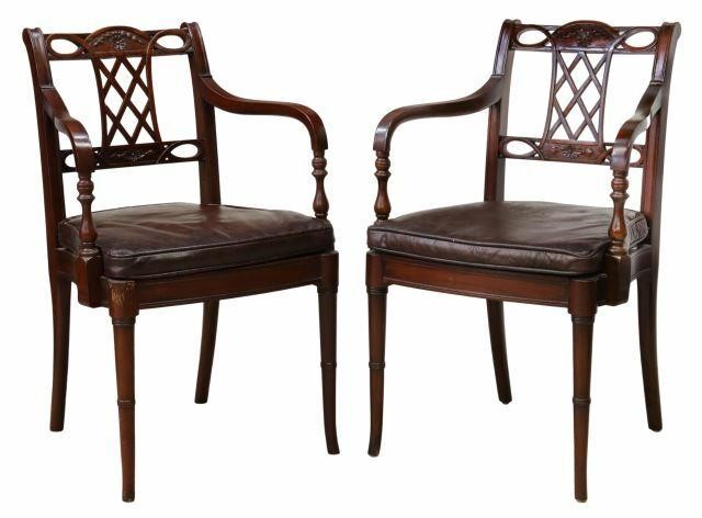 (2) ENGLISH REGENCY STYLE MAHOGANY