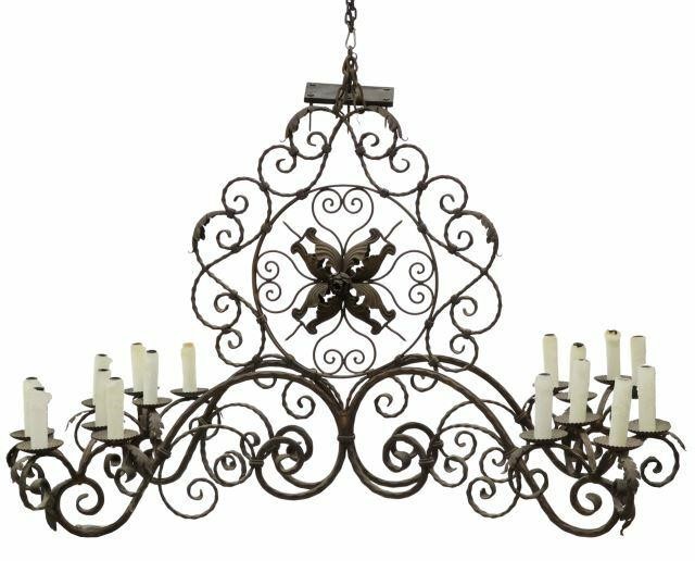 LARGE WROUGHT IRON SIXTEEN LIGHT 35ad39