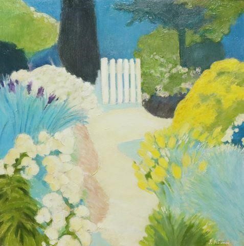 J. ESTIENNE GARDEN GATE PAINTING,