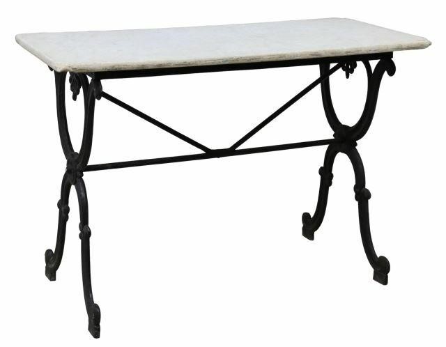 FRENCH MARBLE TOP CAST IRON BISTRO 35ad61