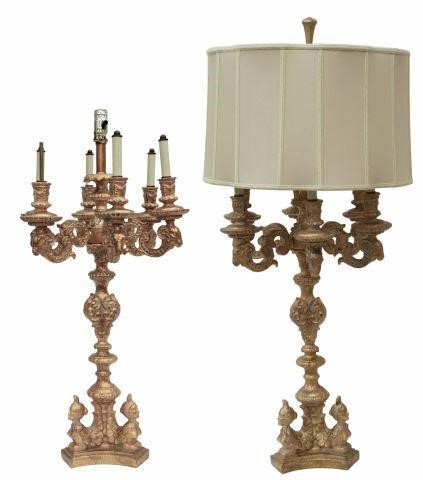  2 JOHN RICHARDS GILT CANDELABRA FORM 35ada2