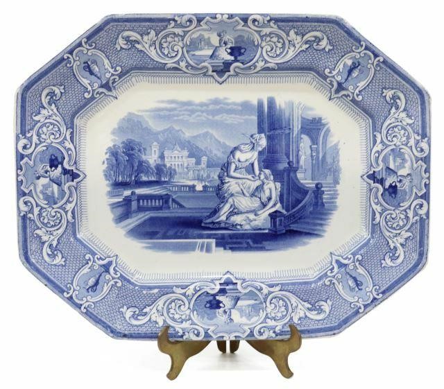 ENGLISH STAFFORDSHIRE BLUE & WHITE SERVICE