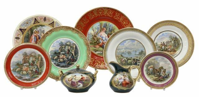  9 CABINET PLATES VIENNA PRATTWARE  35adf4