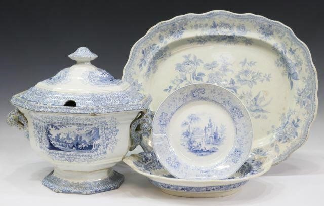  4 ENGLISH STAFFORDSHIRE TRANSFERWARE 35ae0f