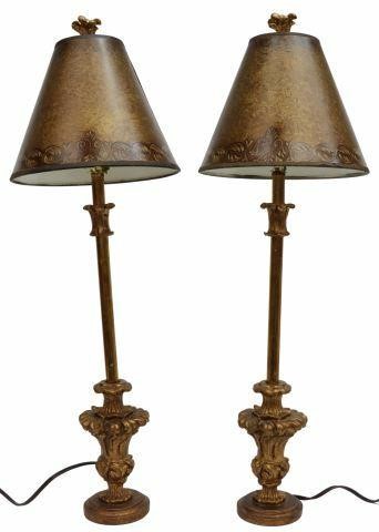  2 DECORATIVE GILT VASIFORM CANDLESTICK 35ae0a