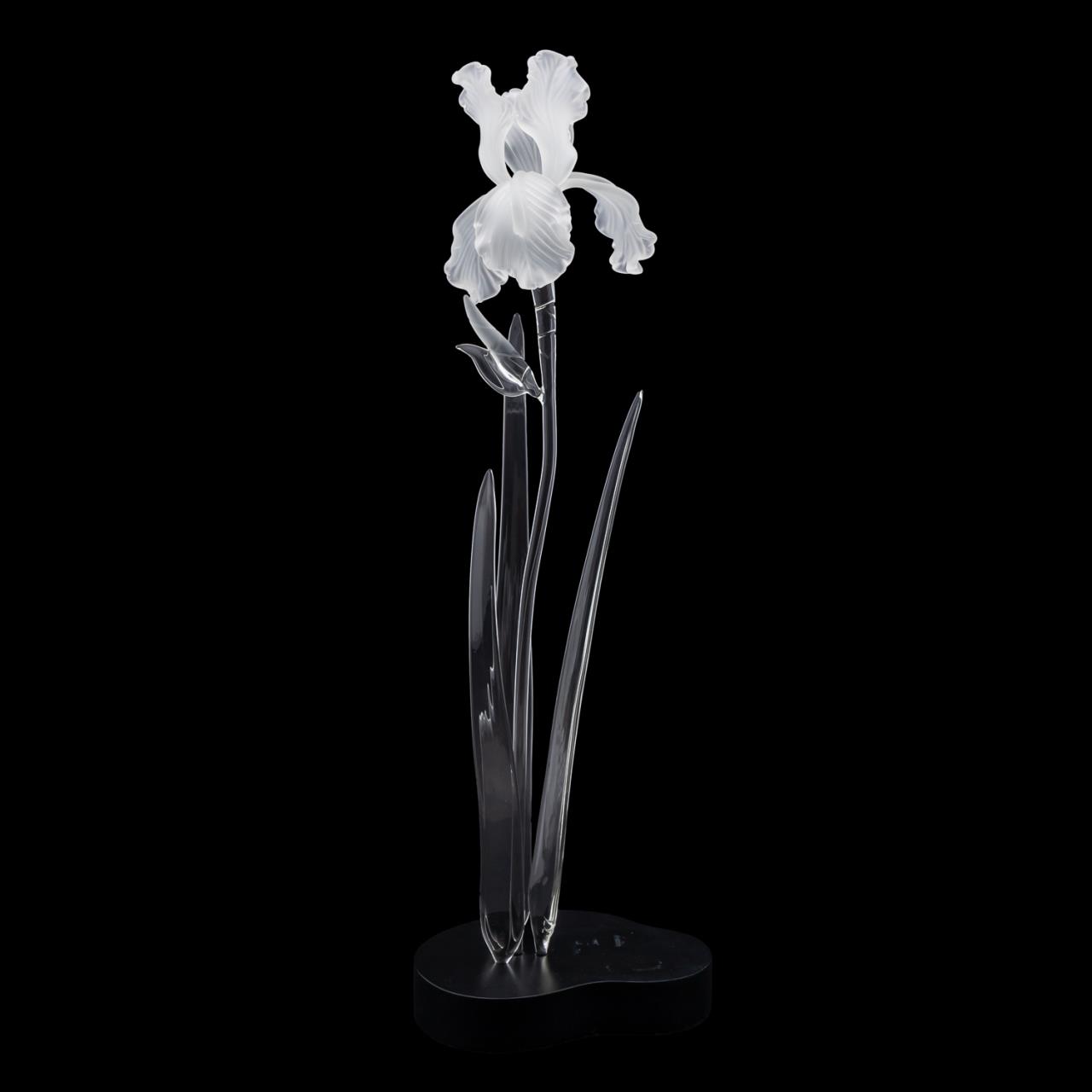 FRABEL IRIS FROSTED GLASS SCULPTURE  35ae48