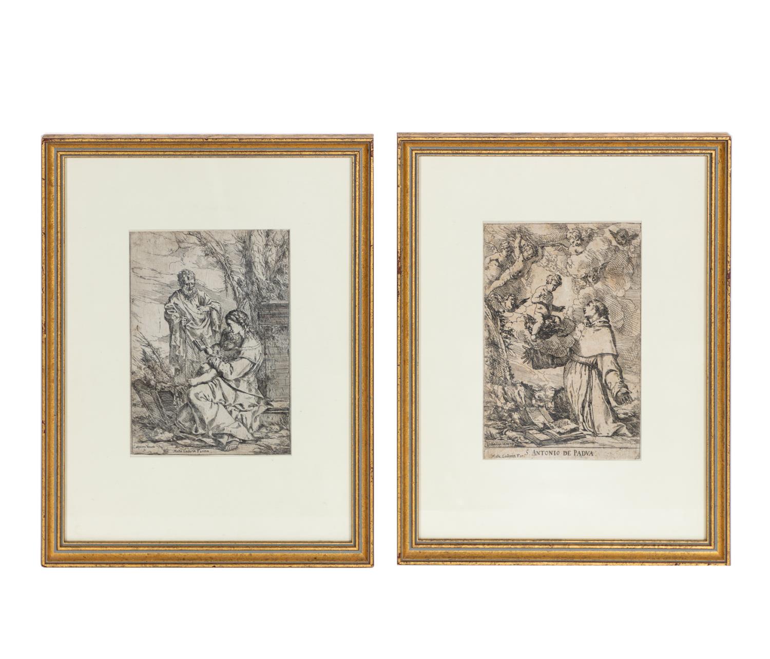 2 PC, 17TH C ETCHINGS GUILIO CARPIONI,