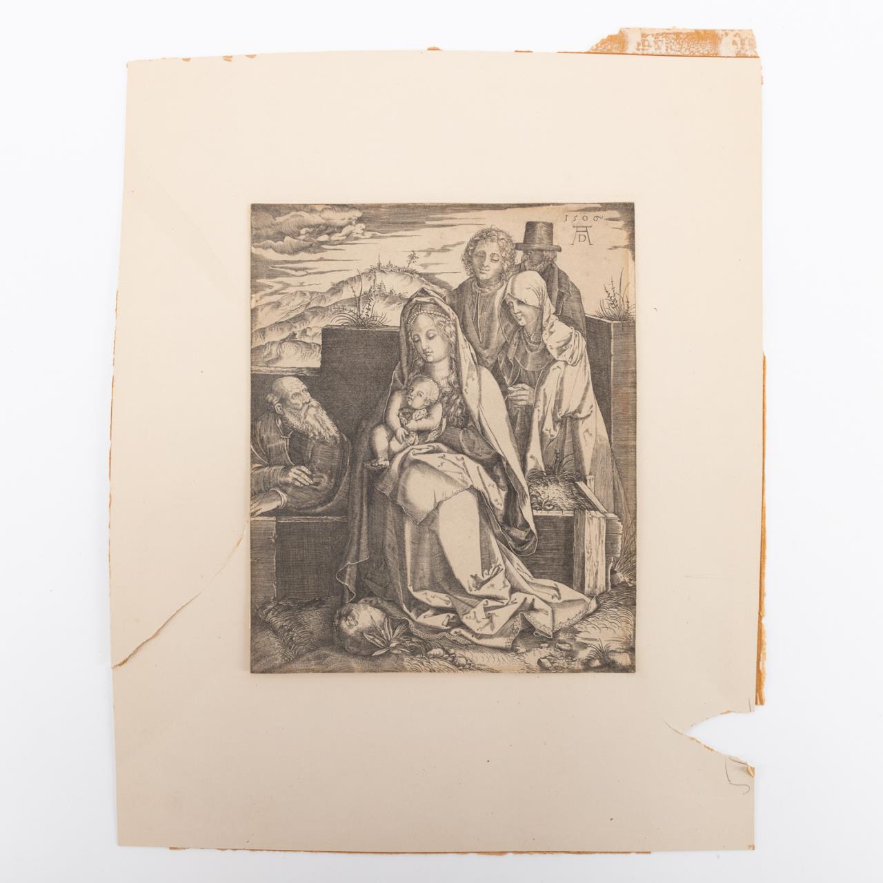 ALBRECHT DURER THE HOLY FAMILY ENGRAVING