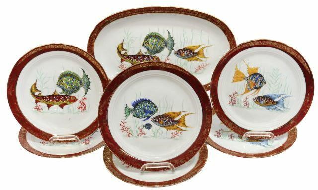 (7) MID-CENTURY PORCELAIN FISH PLATES