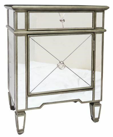 MODERN MIRROR PLATED BEDSIDE CABINETModern 35aebf