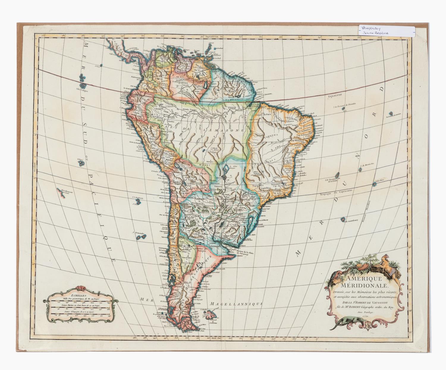 ROBERT DE VAUGONDY MAP OF SOUTH 35aefd