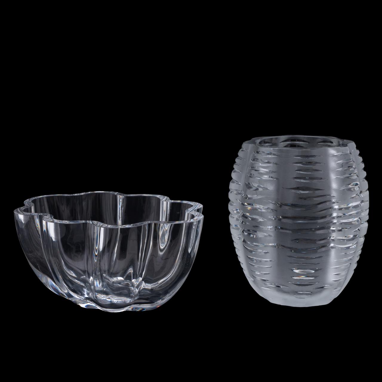 2 CRYSTAL PIECES LALIQUE VASE 35af13