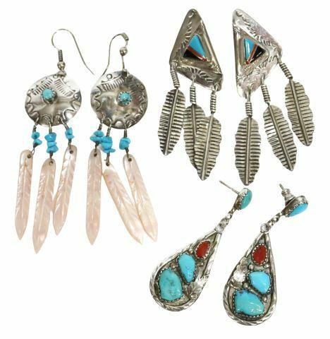 (3 PR) NATIVE AMERICAN TURQUOISE