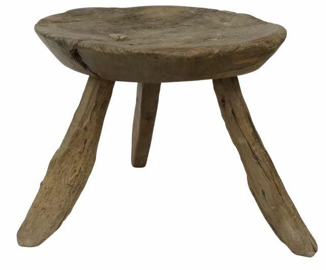 RUSTIC PRIMITIVE SOLID WOOD STOOLRustic 35af40