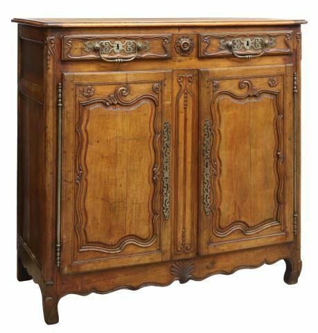 FRENCH PROVINCIAL FRUITWOOD SIDEBOARD,