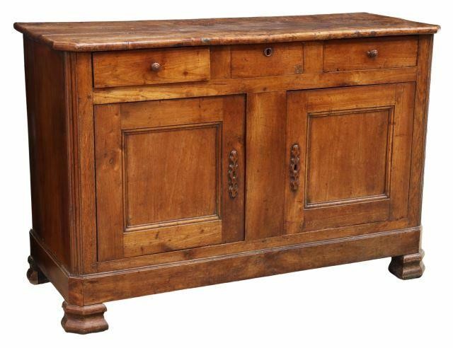 FRENCH PROVINCIAL FRUITWOOD SIDEBOARD,
