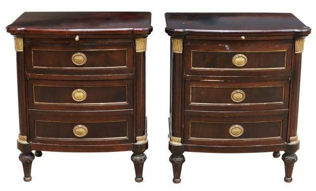 (2) EMPIRE STYLE MAHOGANY BEDSIDE