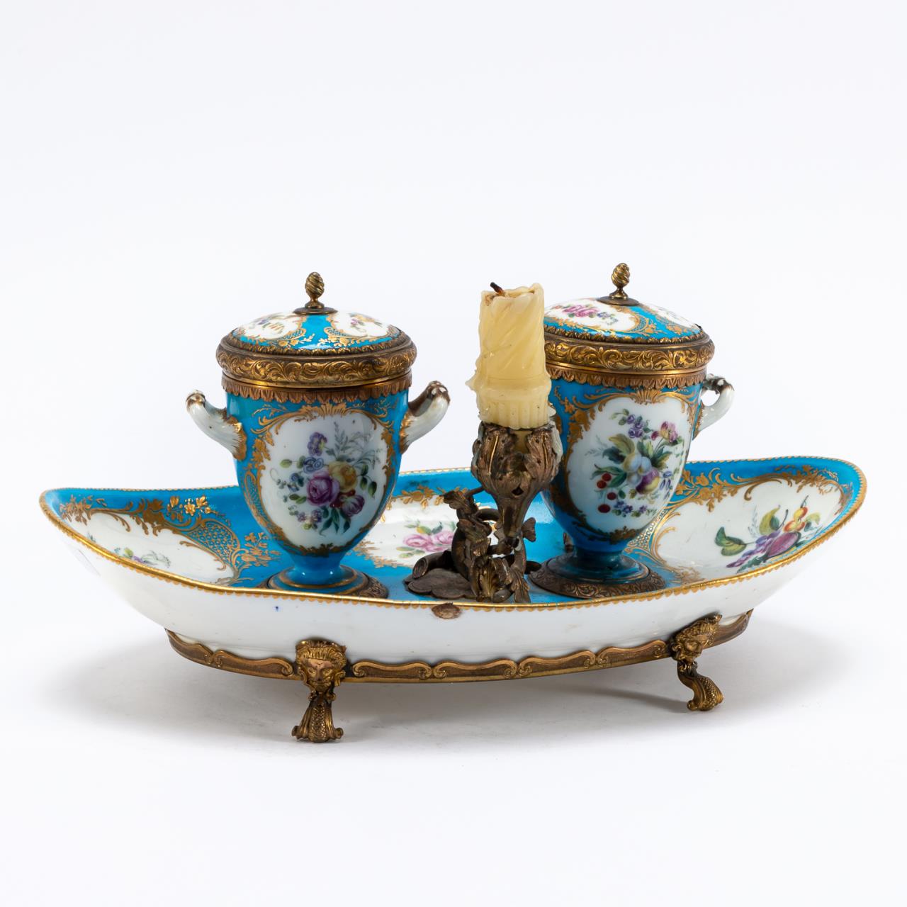 19TH C. SEVRES-STYLE BRONZED MOUNTED