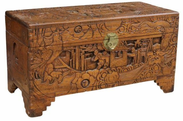 CHINESE CARVED CAMPHOR STORAGE