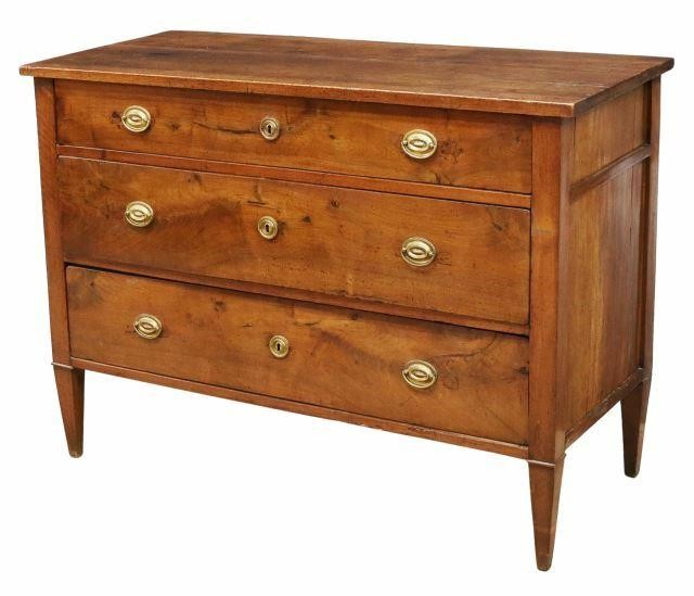 ITALIAN NEOCLASSICAL WALNUT THREE-DRAWER