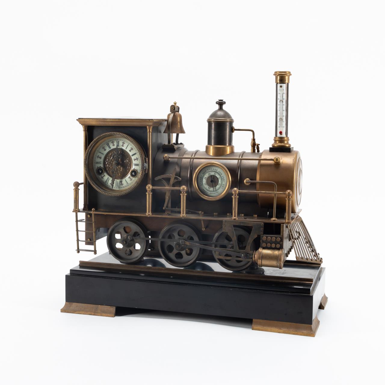 FRENCH PATINATED BRONZE LOCOMOTIVE 35afdc