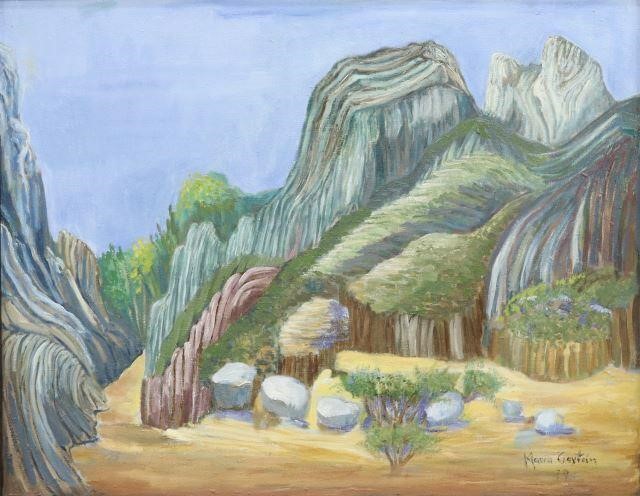 MARIA GAYTON FRAMED MOUNTAIN LANDSCAPE