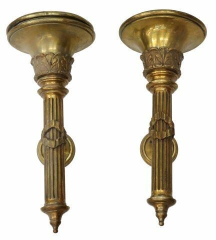  2 NEOCLASSICAL BRONZE TORCH FORM 35b00e