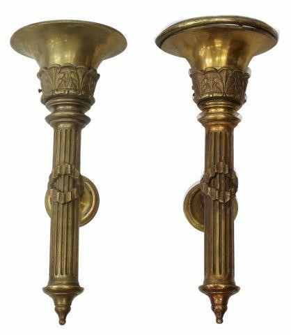  2 NEOCLASSICAL BRONZE TORCH FORM 35b00f