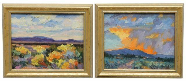  2 SIGNED FRAMED PAINTINGS NEW 35b007