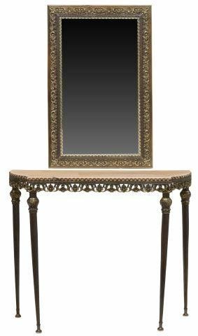 ITALIAN MARBLE-TOP GILT METAL CONSOLE