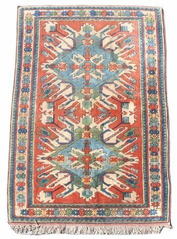 HAND-TIED TURKISH MILAS RUG, 6'6"