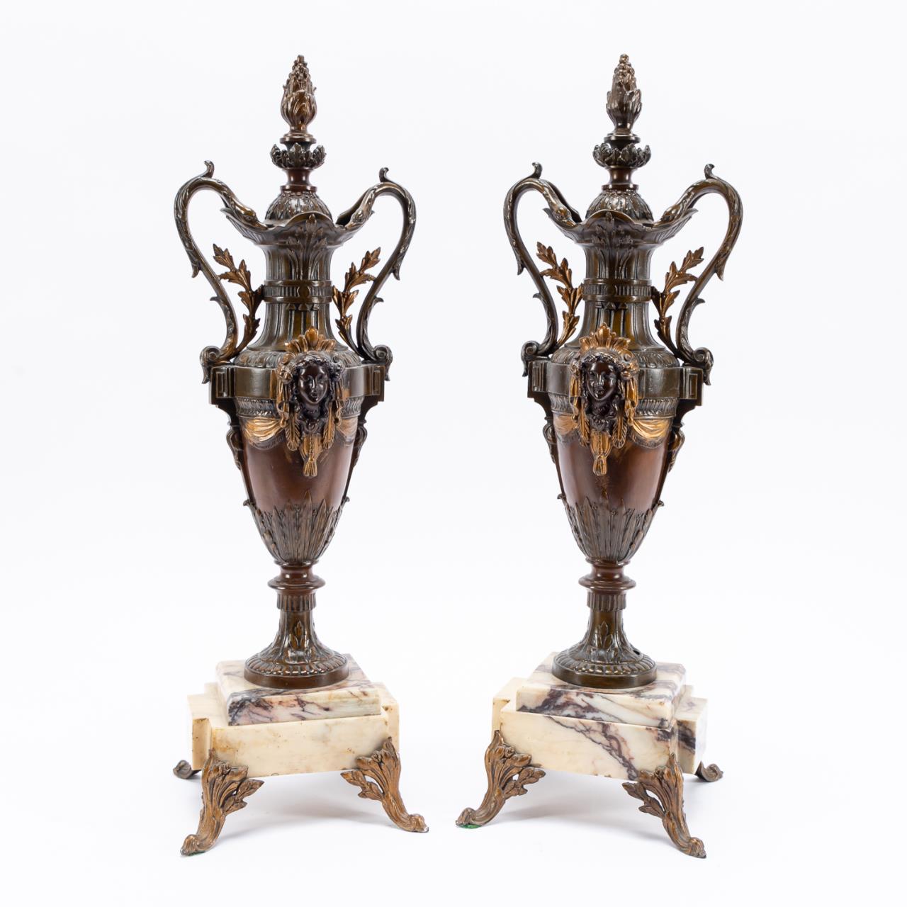 PAIR NEOCLASSICAL STYLE URNS ON 35b061