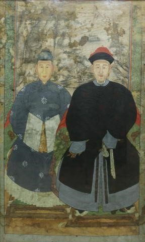 CHINESE FRAMED QING DYNASTY ANCESTOR