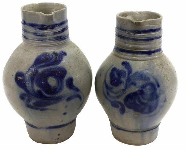  2 ALSATIAN SALT GLAZED STONEWARE 35b096