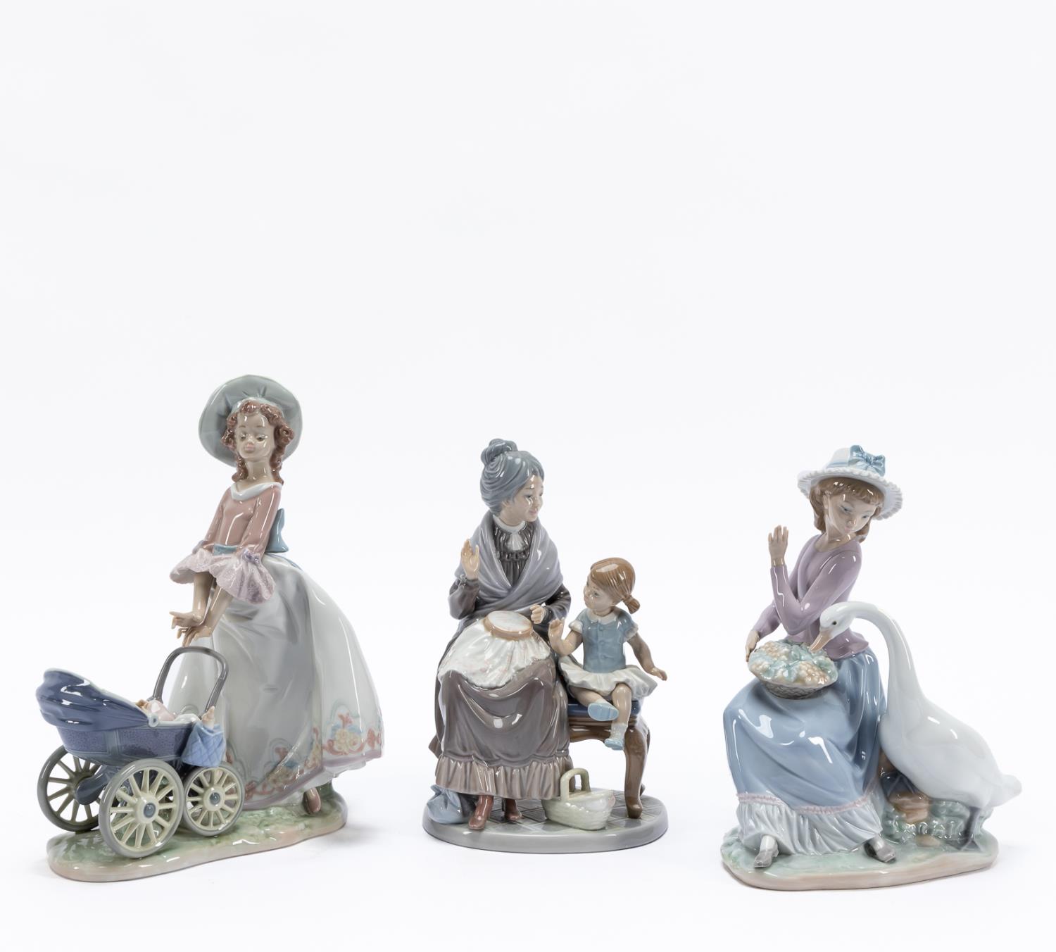 LLADRO, COLLECTION OF THREE PORCELAIN