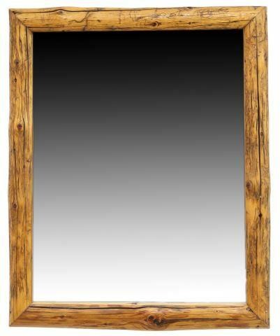 RUSTIC WOOD FRAMED HANGING WALL MIRRORRustic