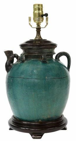 CHINESE GREEN GLAZED POTTERY EWER 35b0da